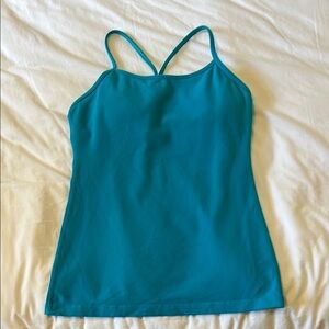 Teal Women's Lululemon Strappy Top with built in bra